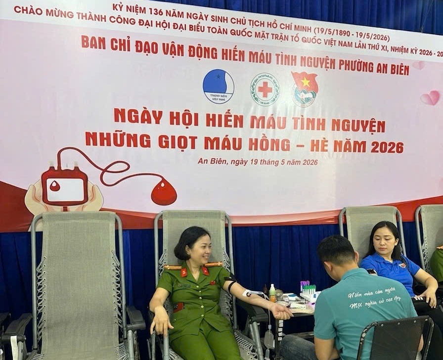 Công an phường An Biên: Lan toả yêu thương trong Ngày hội Hiến máu tình nguyện “Những giọt máu hồng hè